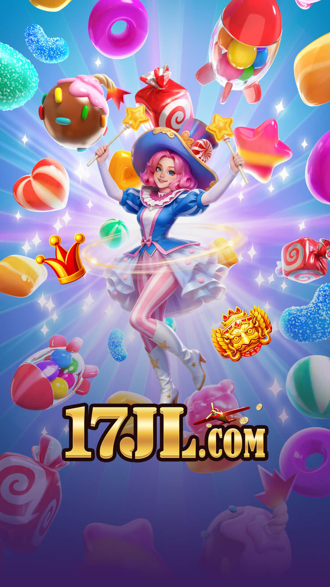 17JL app download visual featuring candy witch promotional wallpaper