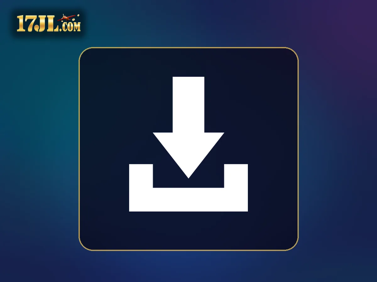 17JL app download visual featuring Large download icon