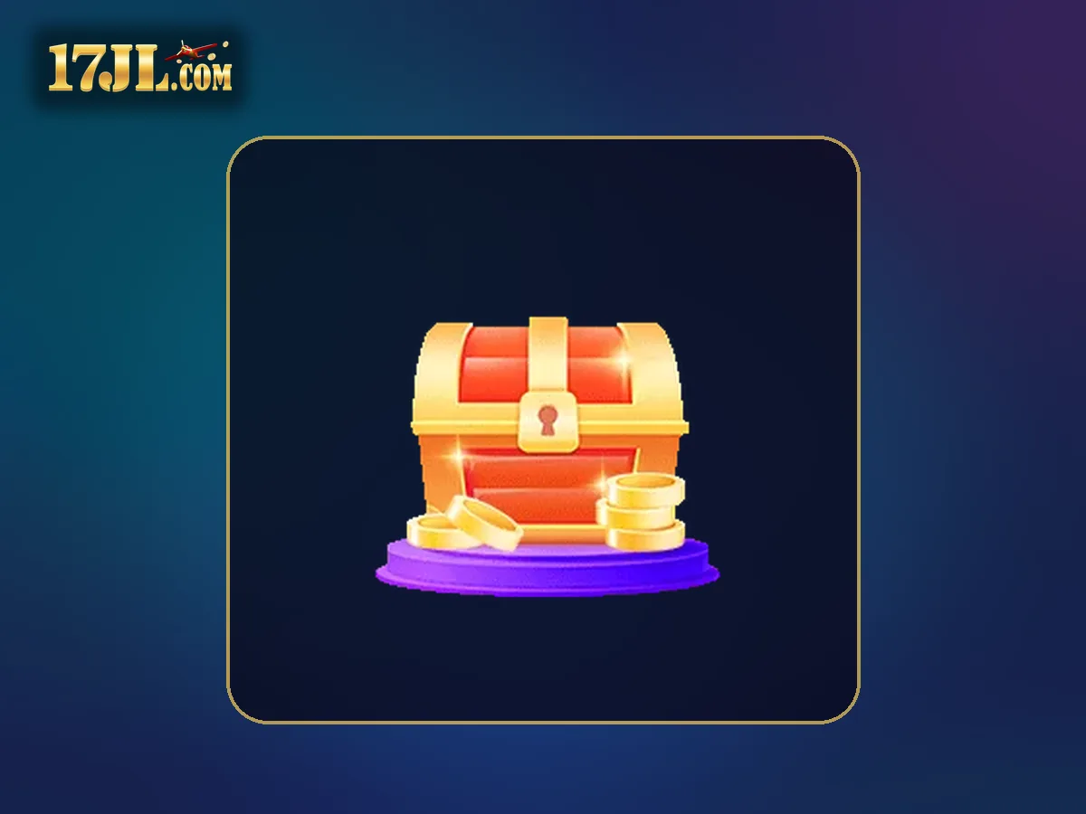 17JL rewards visual featuring Animated treasure chest with coins